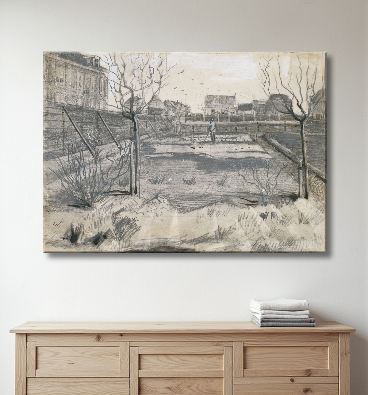 Reproduction Pépinière de fleurs sur le Schenkweg à La Haye de Vincent van Gogh avec decor