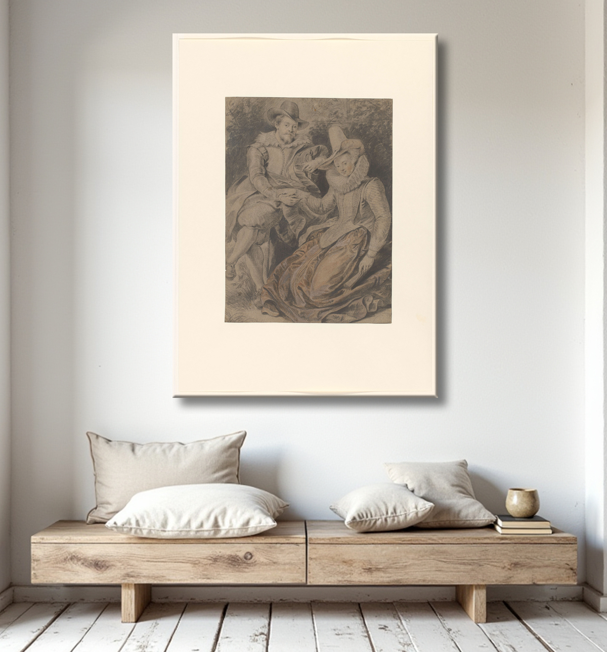 Reproduction Peter Paul Rubens avec sa première épouse Isabella Brant de anonymous avec decor