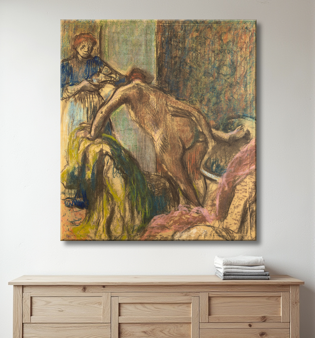 Reproduction Petit déjeuner après le bain de Hilaire Germain Edgar Degas avec decor