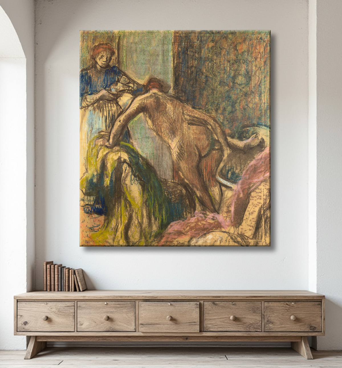 Reproduction Petit déjeuner après le bain de Hilaire Germain Edgar Degas avec decor