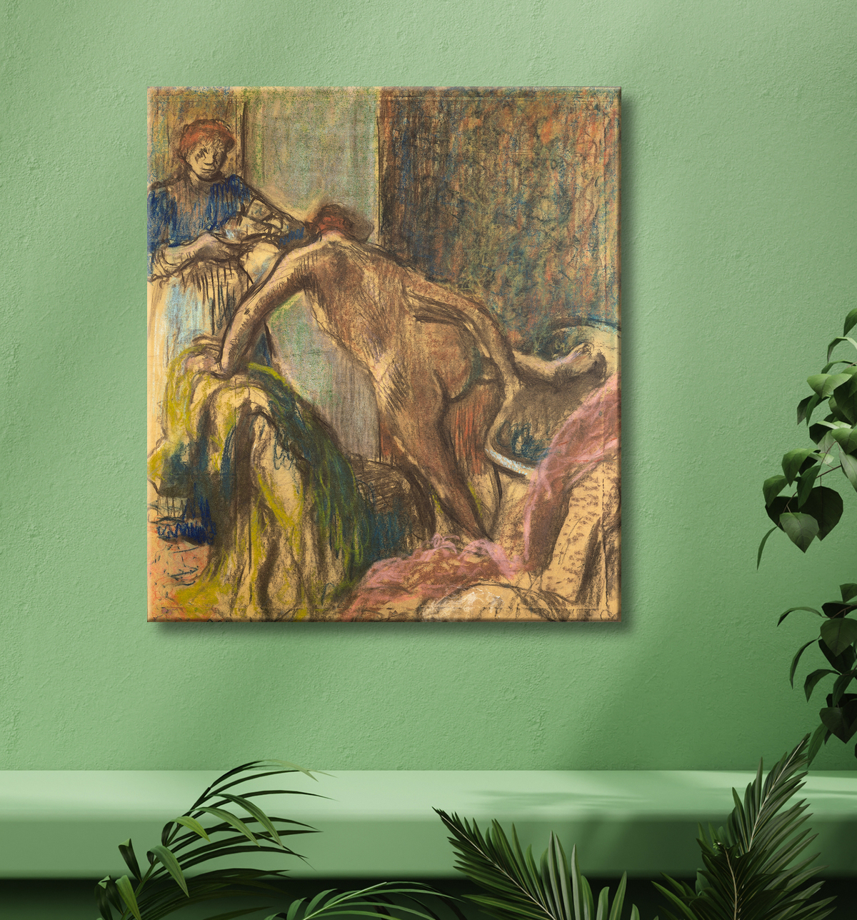 Reproduction Petit déjeuner après le bain de Hilaire Germain Edgar Degas avec decor