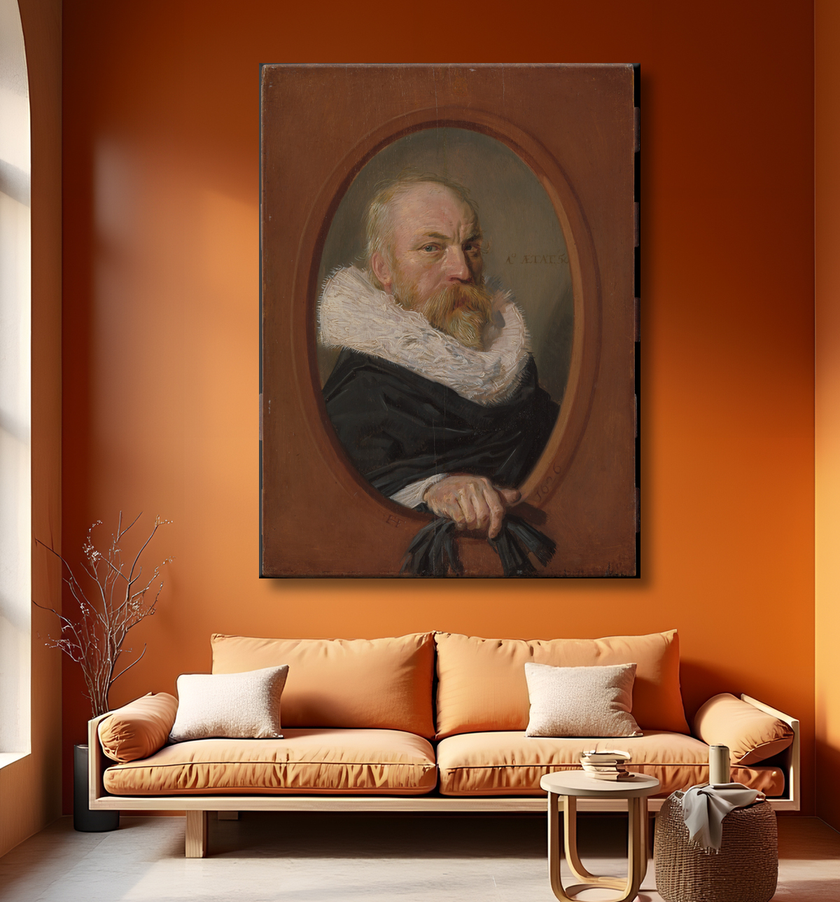Reproduction Petrus Scriverius (1576-1660) de Frans Hals avec decor