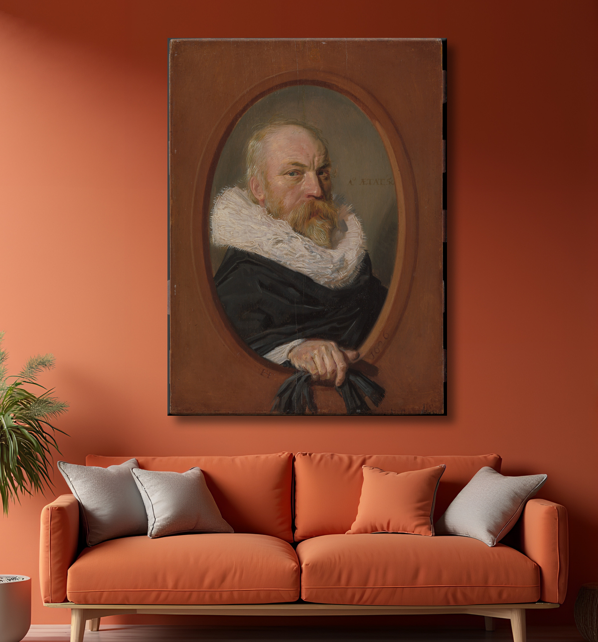 Reproduction Petrus Scriverius (1576-1660) de Frans Hals avec decor