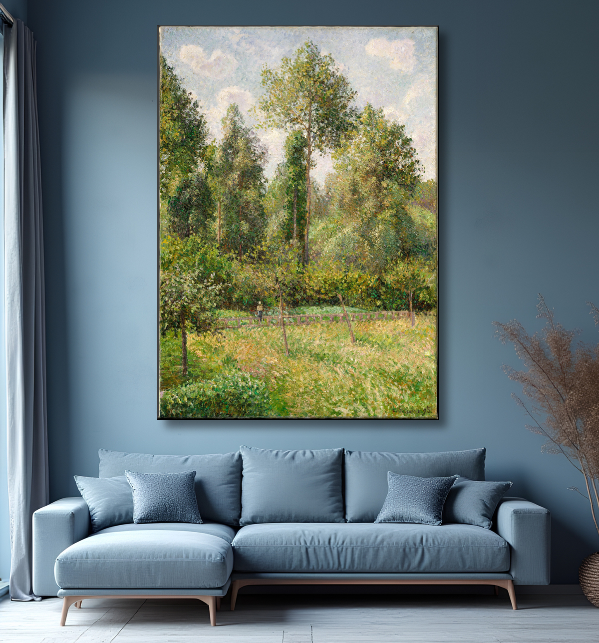 Reproduction Peupliers, Éragny de Camille Pissarro avec decor