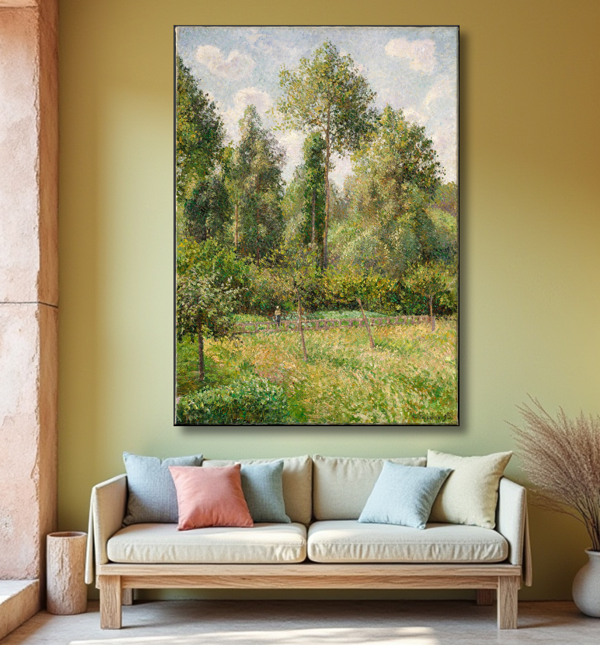 Reproduction Peupliers, Éragny de Camille Pissarro avec decor