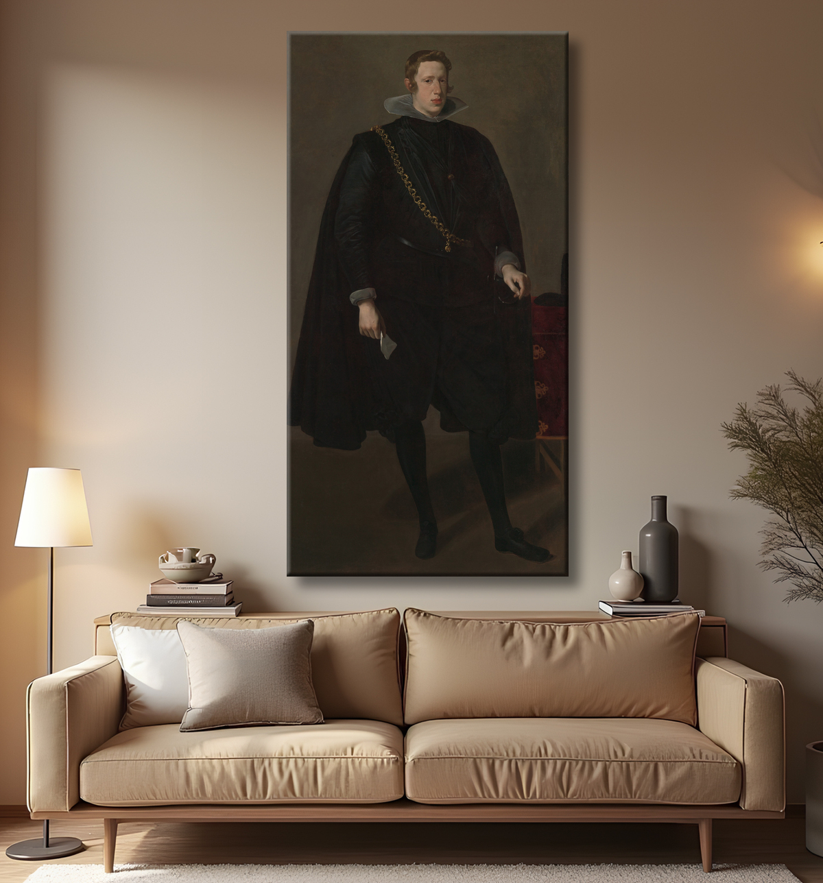 Reproduction Philippe IV (1605-1665), roi d'Espagne de Velázquez (Diego Rodríguez de Silva y Velázquez) avec decor