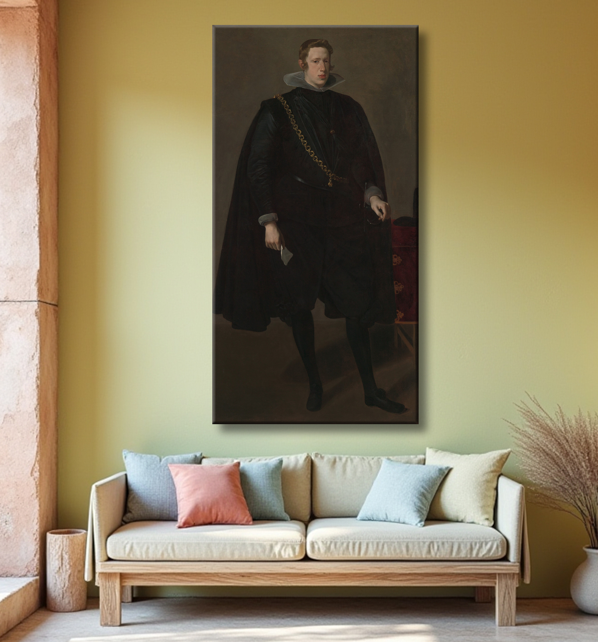 Reproduction Philippe IV (1605-1665), roi d'Espagne de Velázquez (Diego Rodríguez de Silva y Velázquez) avec decor