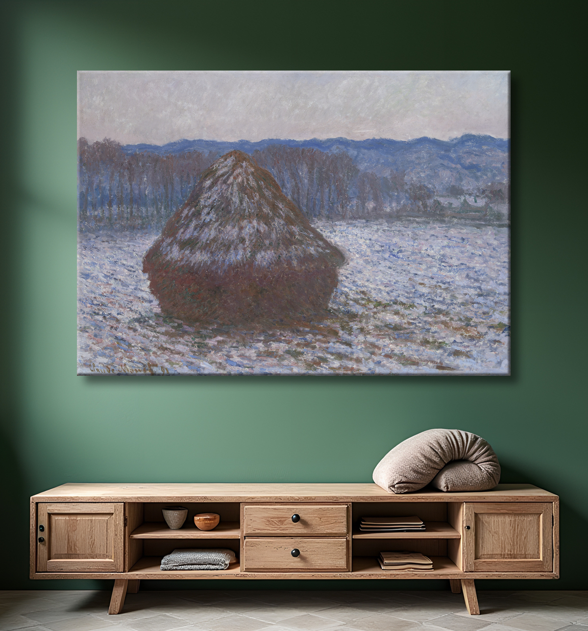 Reproduction Pile de blé de Claude Monet avec decor