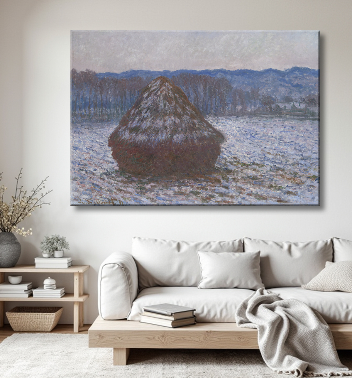 Reproduction Pile de blé de Claude Monet avec decor