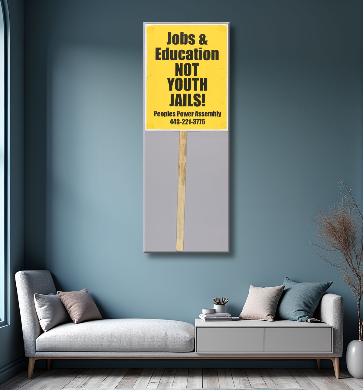 Reproduction Placard appelant à l'inculpation des policiers utilisés lors des manifestations de Baltimore de Peoples Power Assemblies, American avec decor