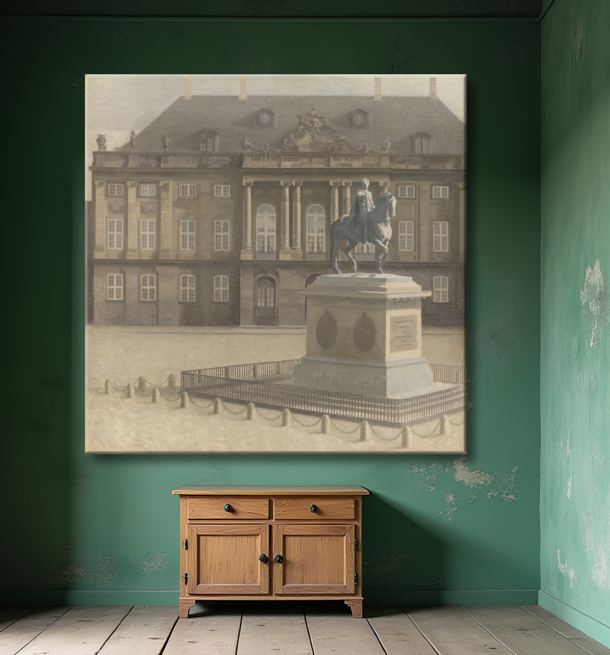 Reproduction Place Amalienborg, Copenhague de Hammershøi, Vilhelm avec decor