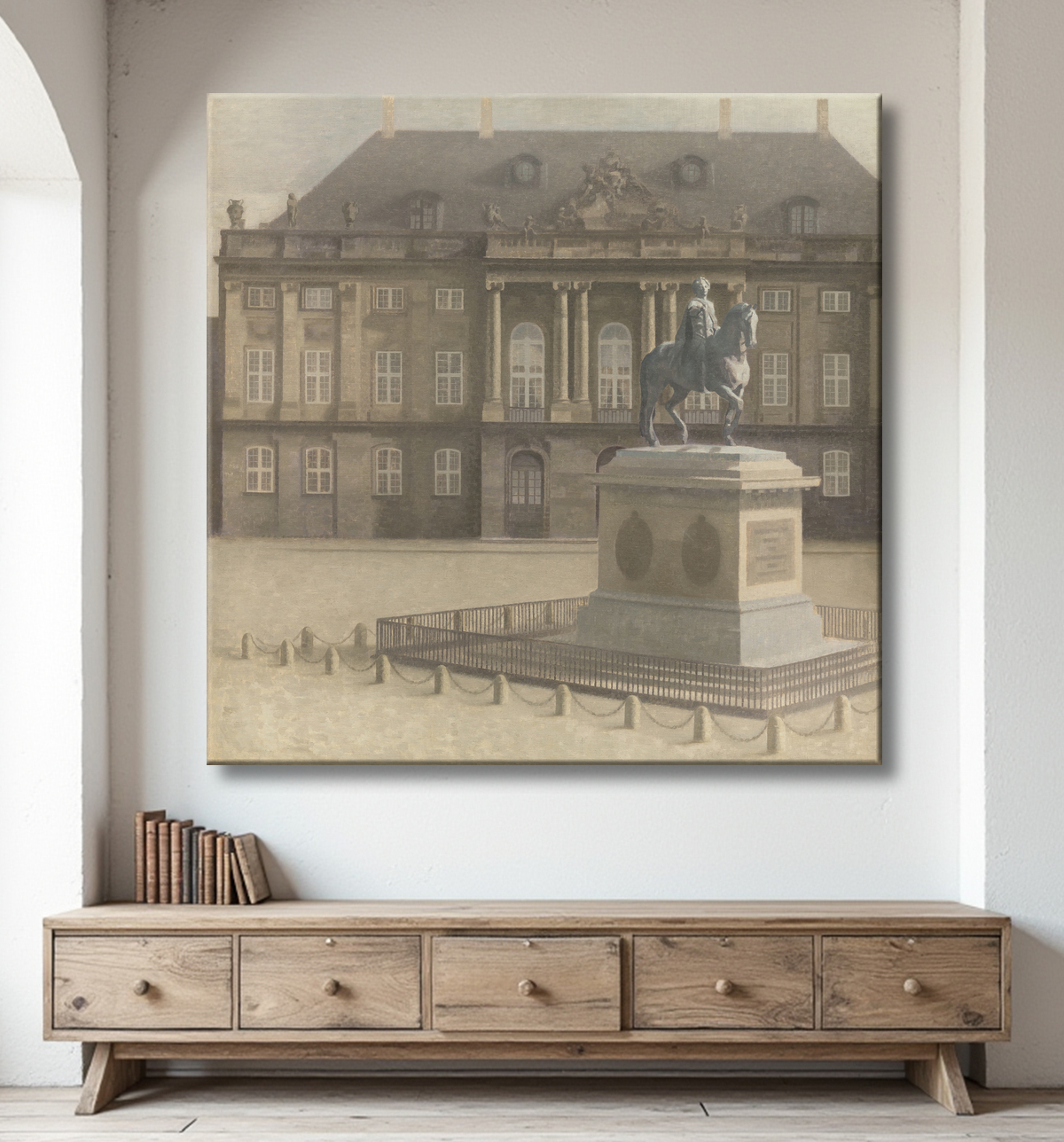Reproduction Place Amalienborg, Copenhague de Hammershøi, Vilhelm avec decor