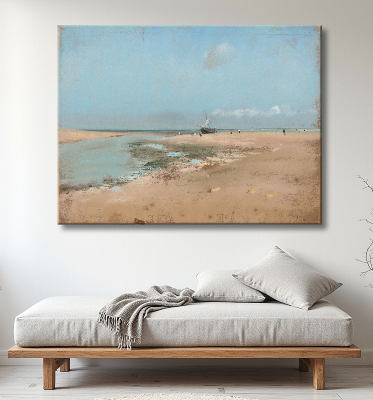 Reproduction Plage à marée basse (embouchure de la rivière) de Hilaire Germain Edgar Degas avec decor