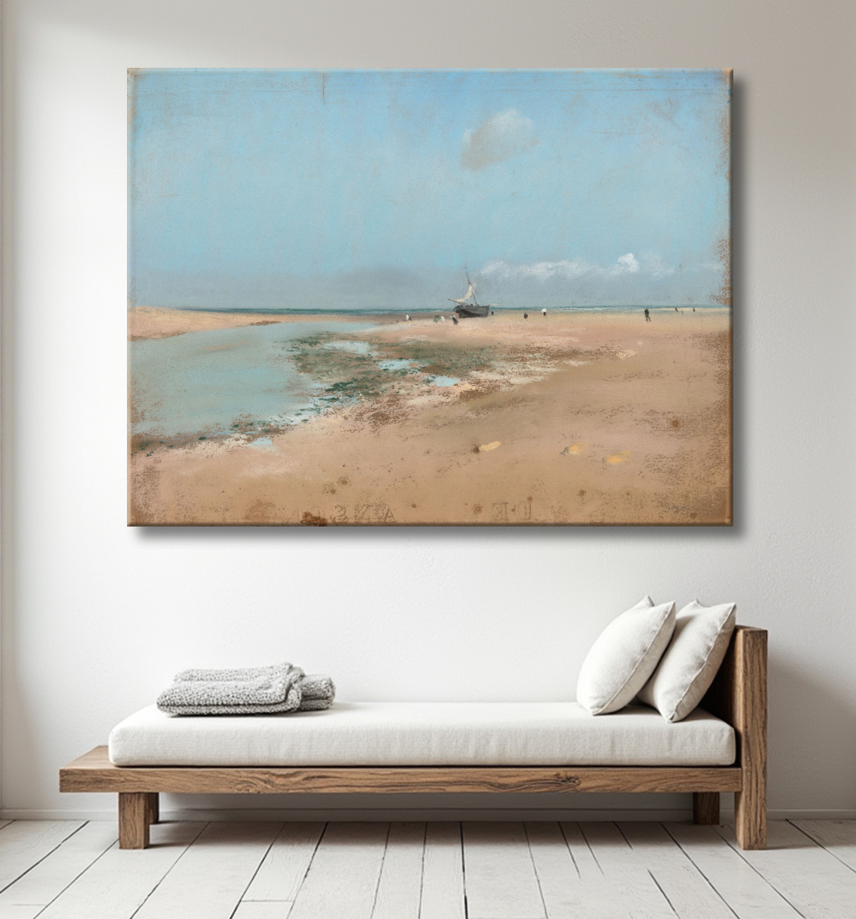 Reproduction Plage à marée basse (embouchure de la rivière) de Hilaire Germain Edgar Degas avec decor