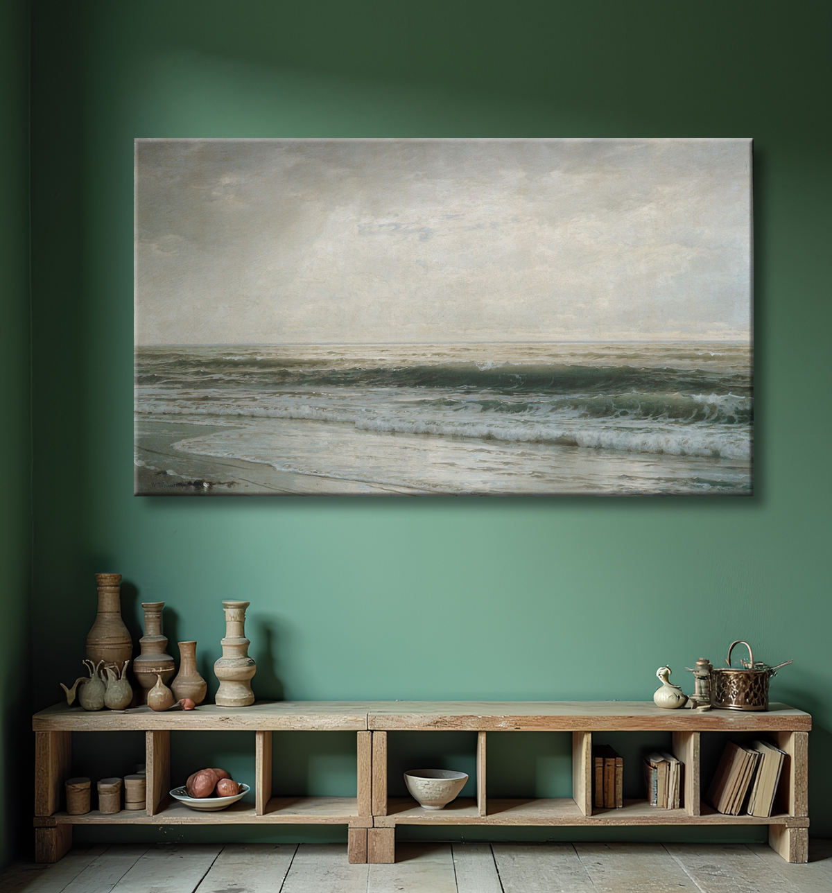 Reproduction Plage du New Jersey de William Trost Richards avec decor
