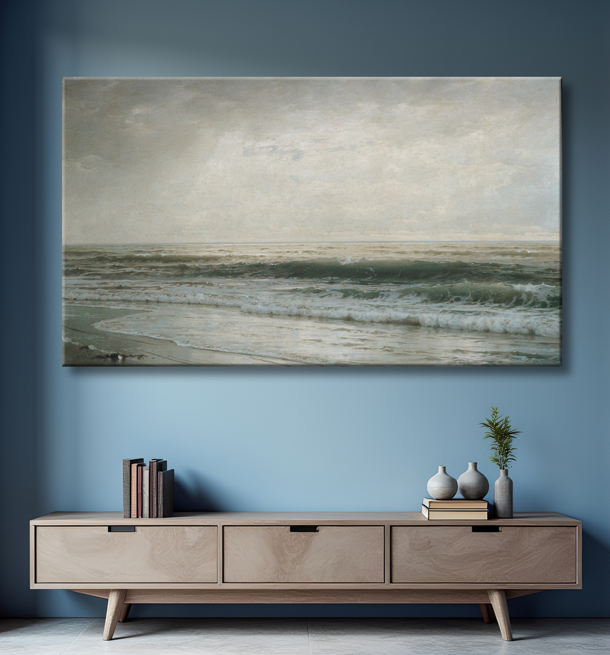 Reproduction Plage du New Jersey de William Trost Richards avec decor