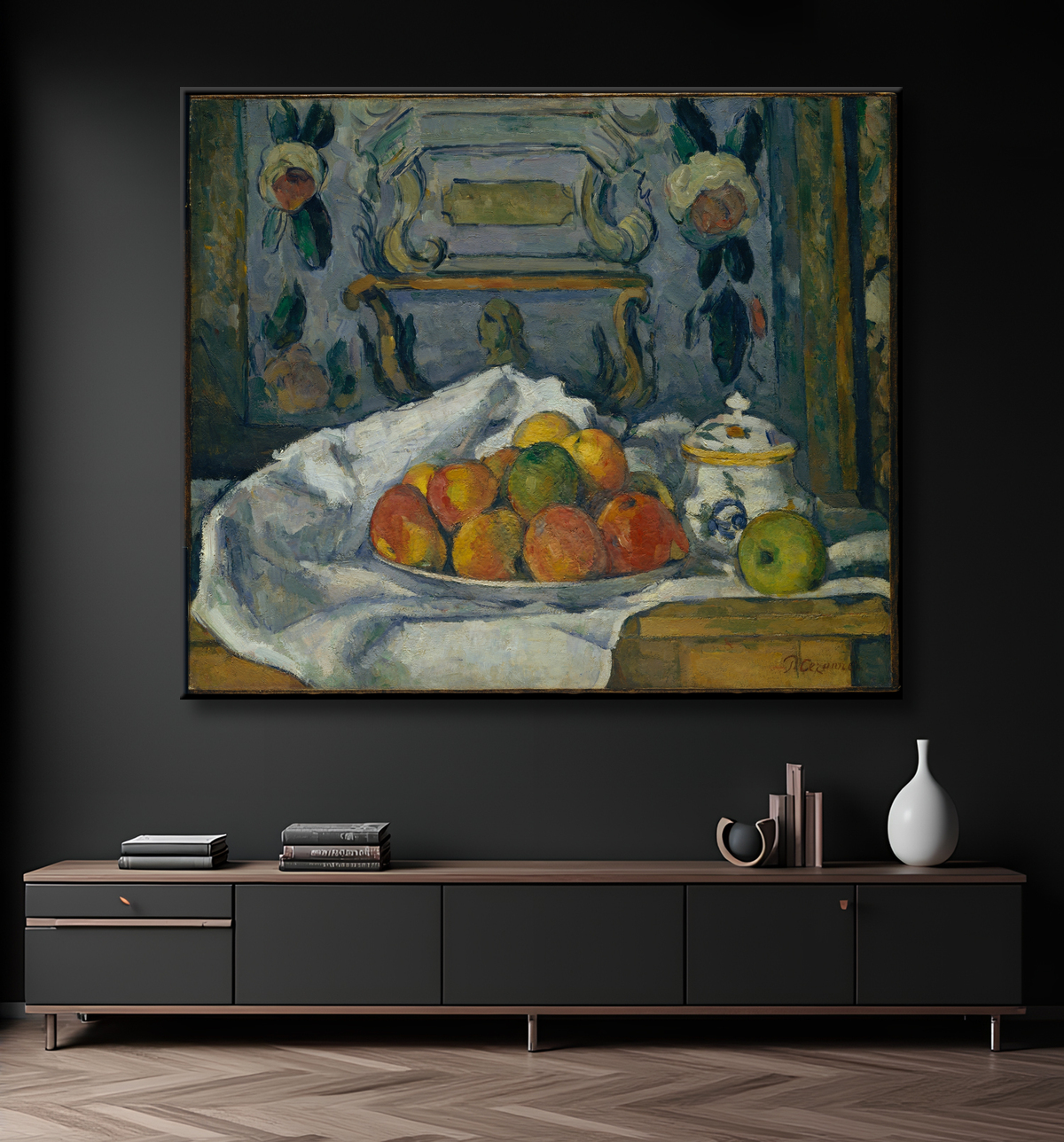 Reproduction Plat de Pommes de Paul Cézanne avec decor