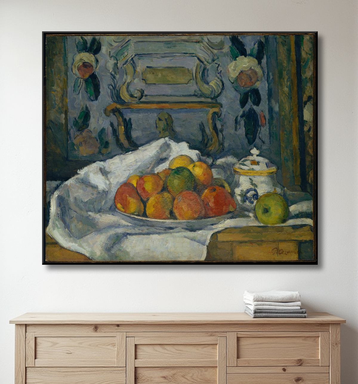 Reproduction Plat de Pommes de Paul Cézanne avec decor