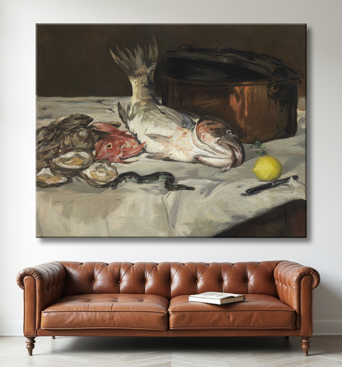 Reproduction Poisson (Nature Morte) de Édouard Manet avec decor