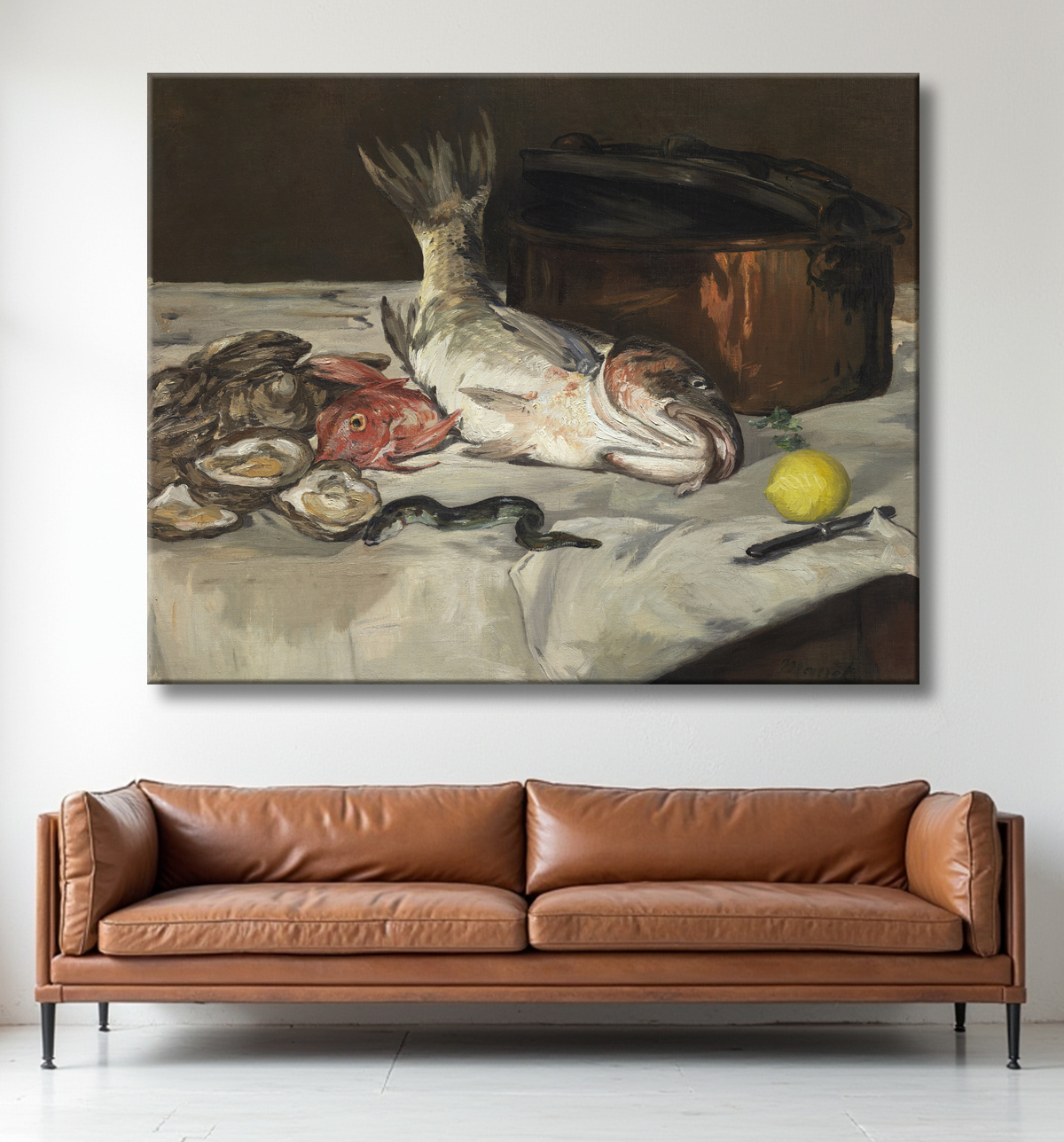 Reproduction Poisson (Nature Morte) de Édouard Manet avec decor