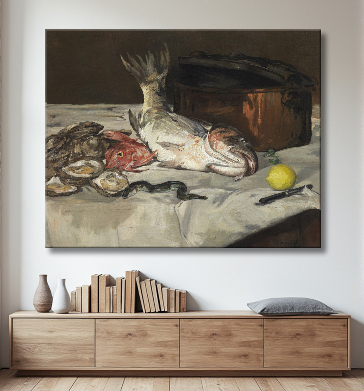 Reproduction Poisson (Nature Morte) de Édouard Manet avec decor