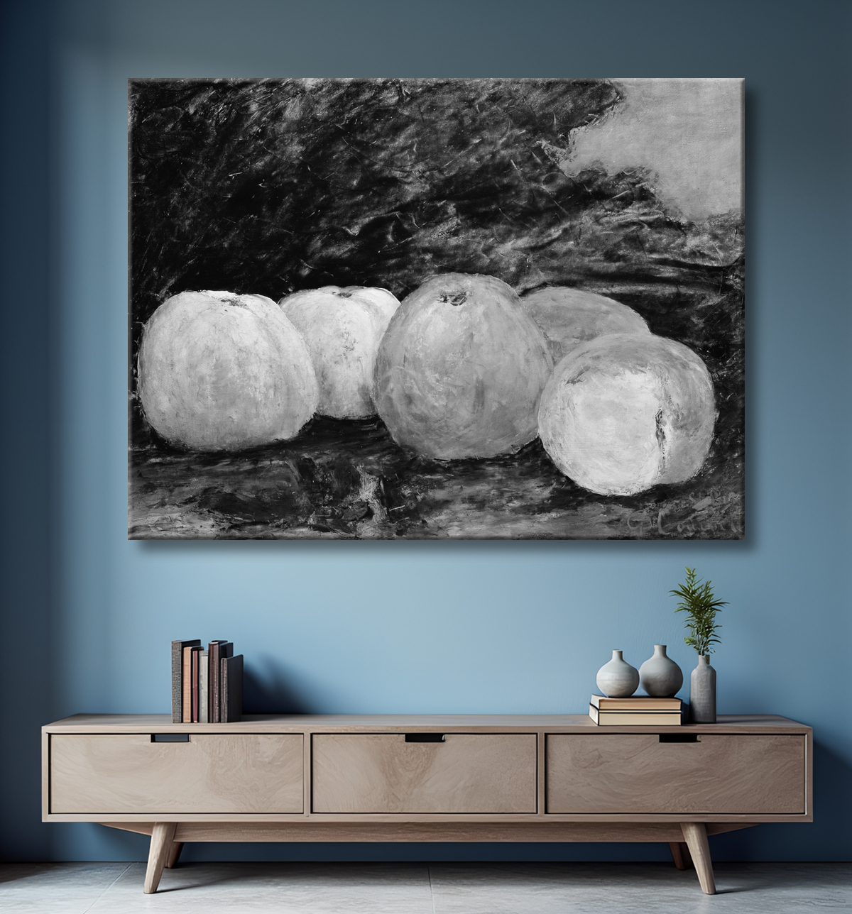 Reproduction Pommes de Gustave Courbet avec decor