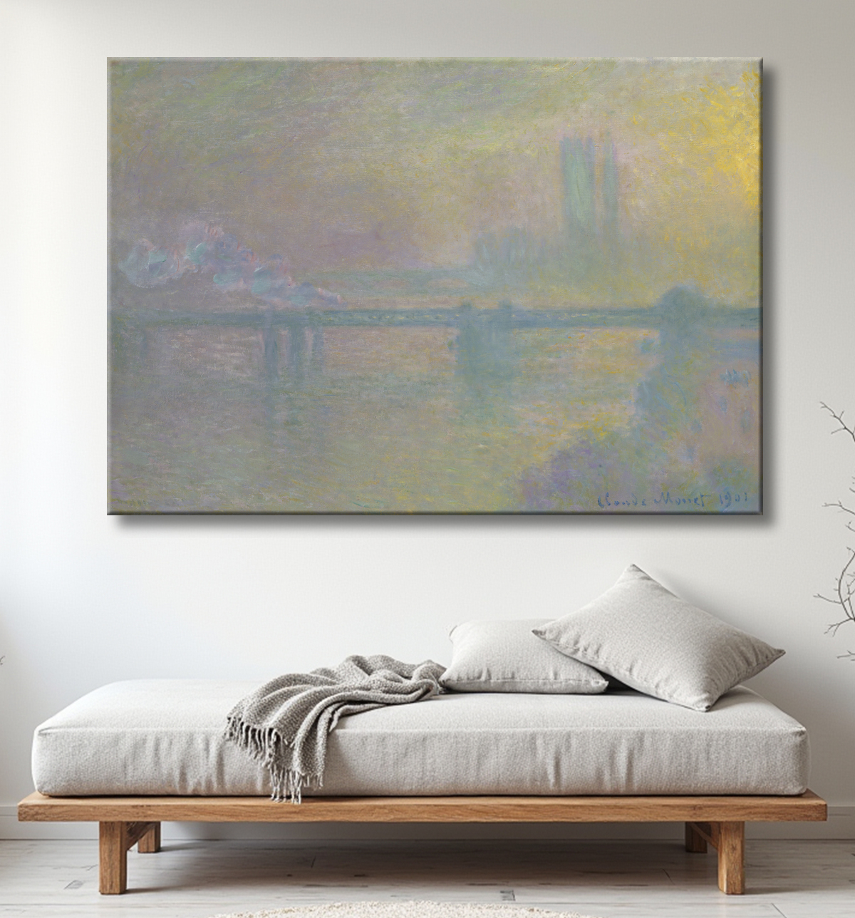 Reproduction Pont de Charing Cross, Londres de Claude Monet avec decor