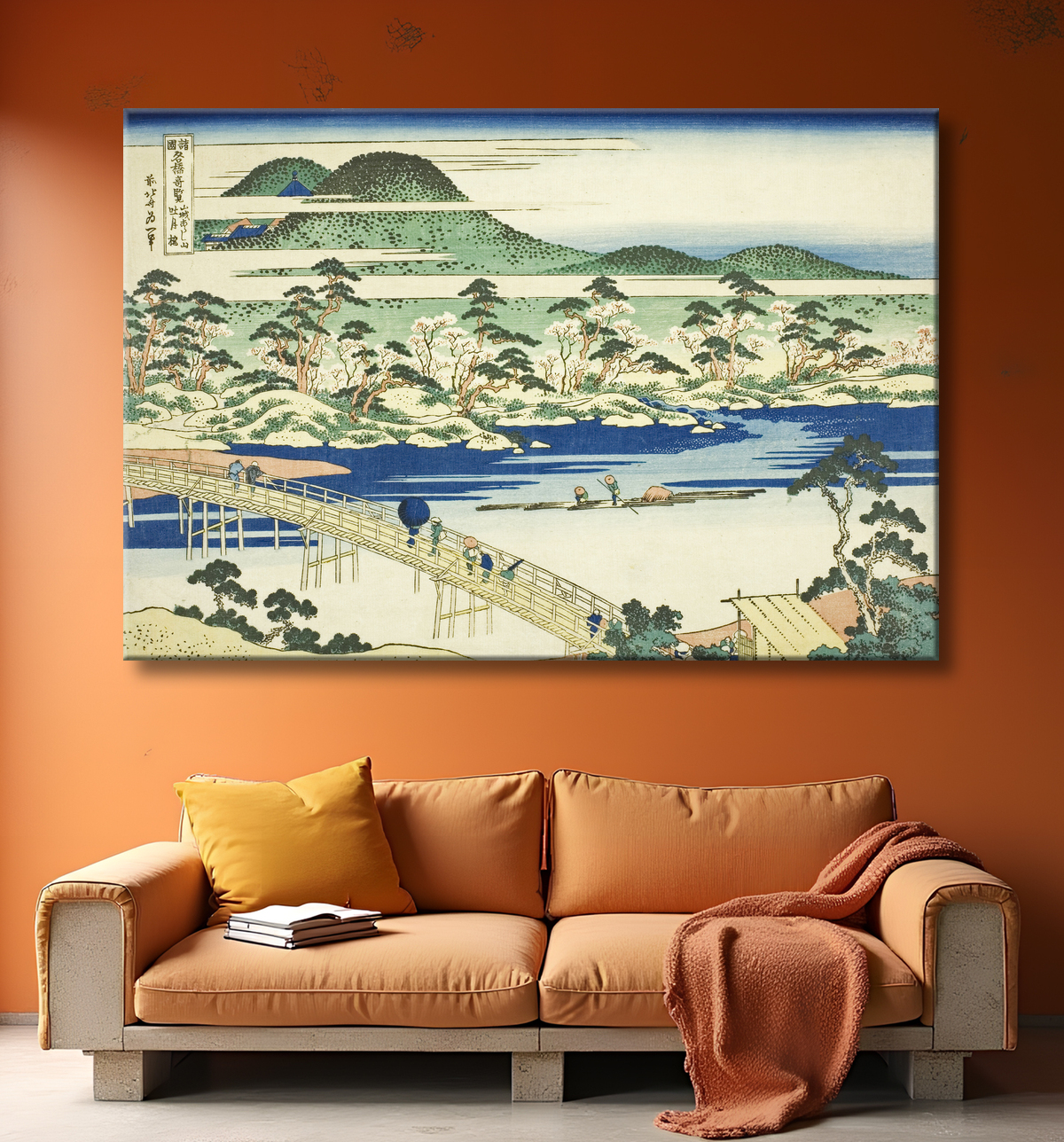 Reproduction Pont Togetsu à Arashiyama dans la province de Yamashiro (Yamashiro Arashiyama no Togetsukyo), de la série 