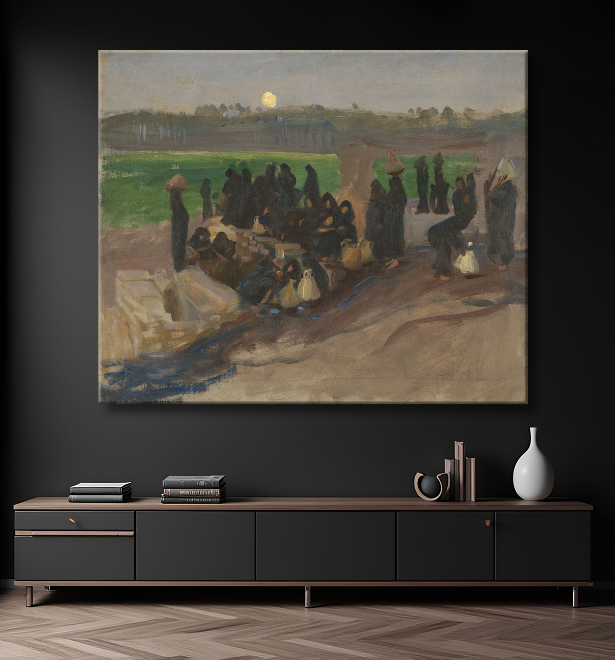 Reproduction Porteurs d'eau sur le Nil de John Singer Sargent avec decor