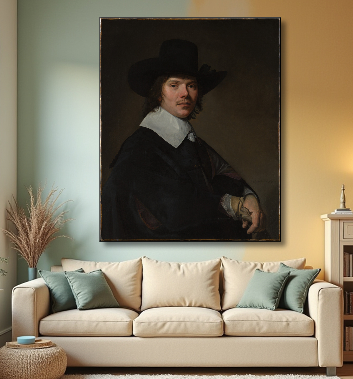 Reproduction Portrait d'homme de Johannes Verspronck avec decor