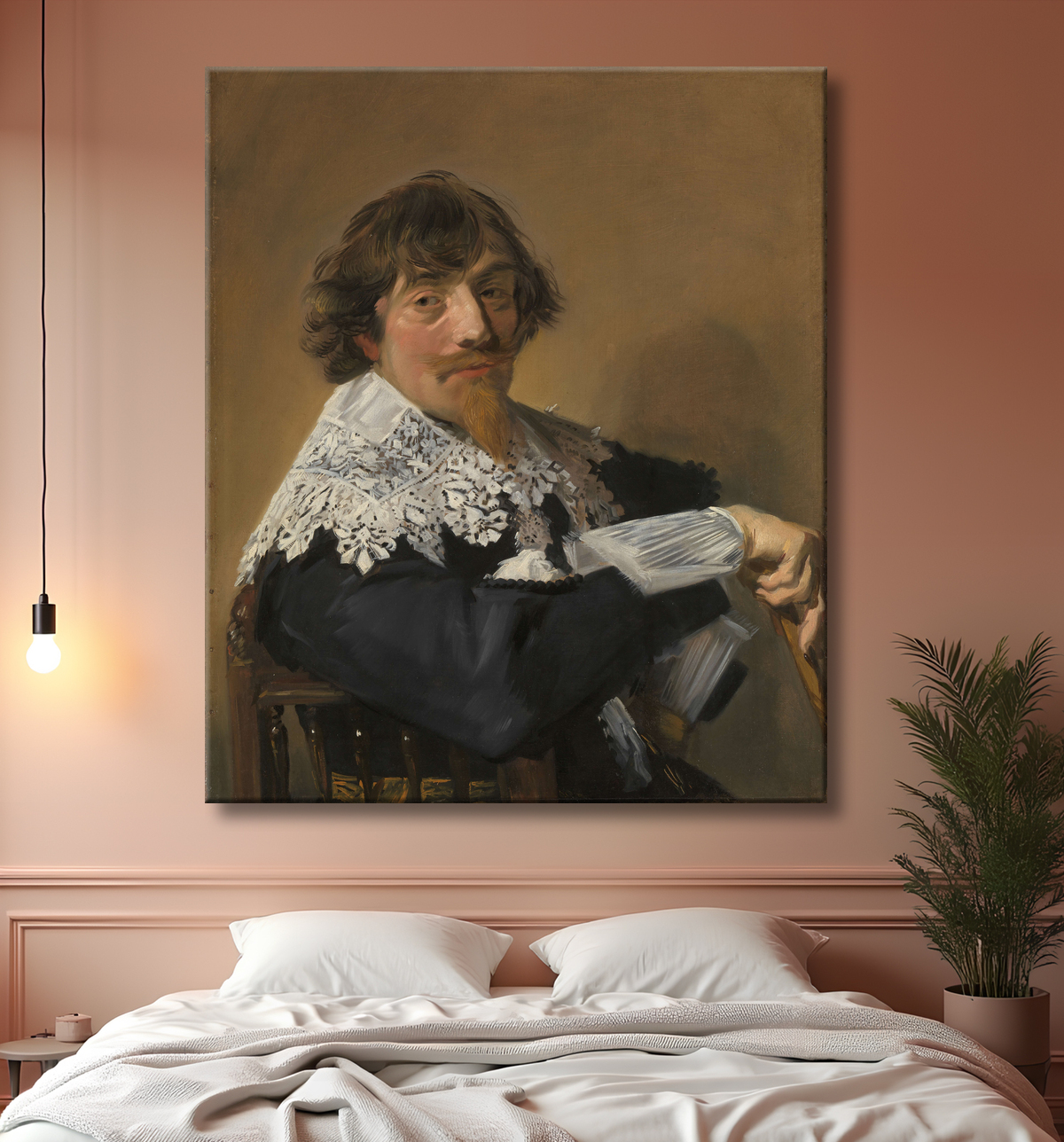 Reproduction Portrait d'homme de Frans Hals avec decor