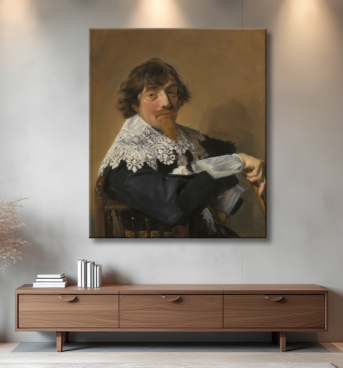 Reproduction Portrait d'homme de Frans Hals avec decor