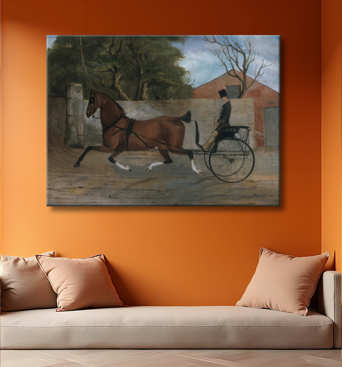 Reproduction Portrait d'un gentilhomme en calèche avec decor