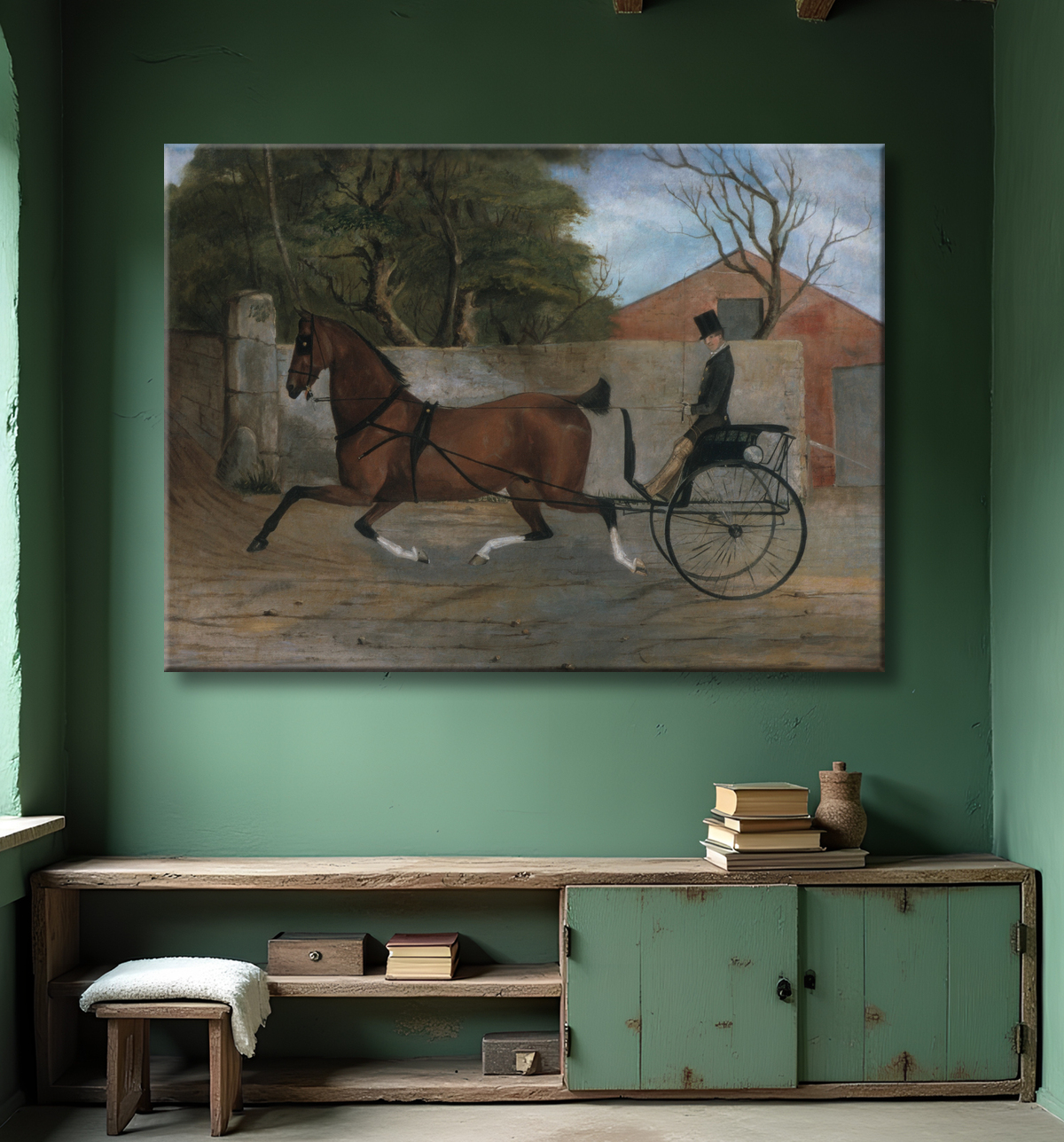 Reproduction Portrait d'un gentilhomme en calèche avec decor