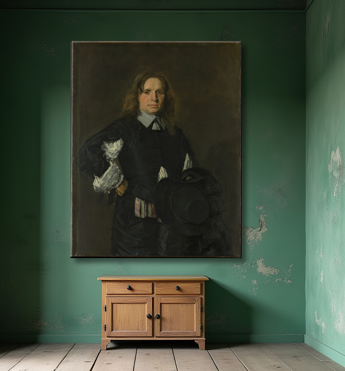 Reproduction Portrait d'un homme de Frans Hals avec decor