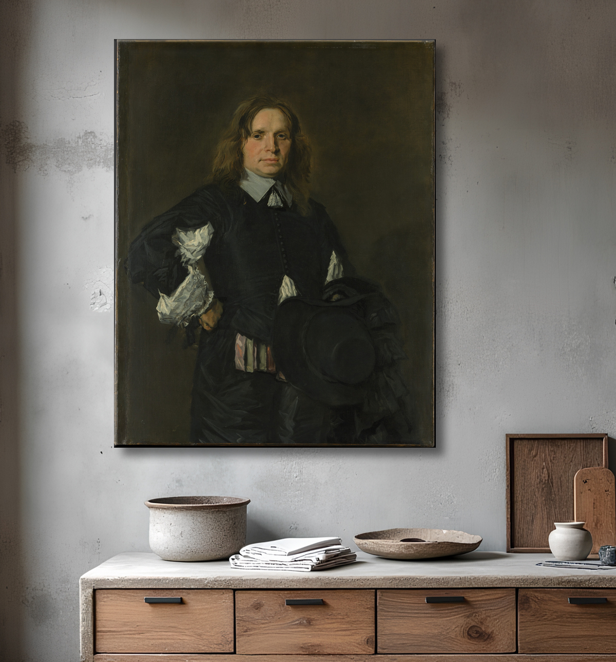 Reproduction Portrait d'un homme de Frans Hals avec decor