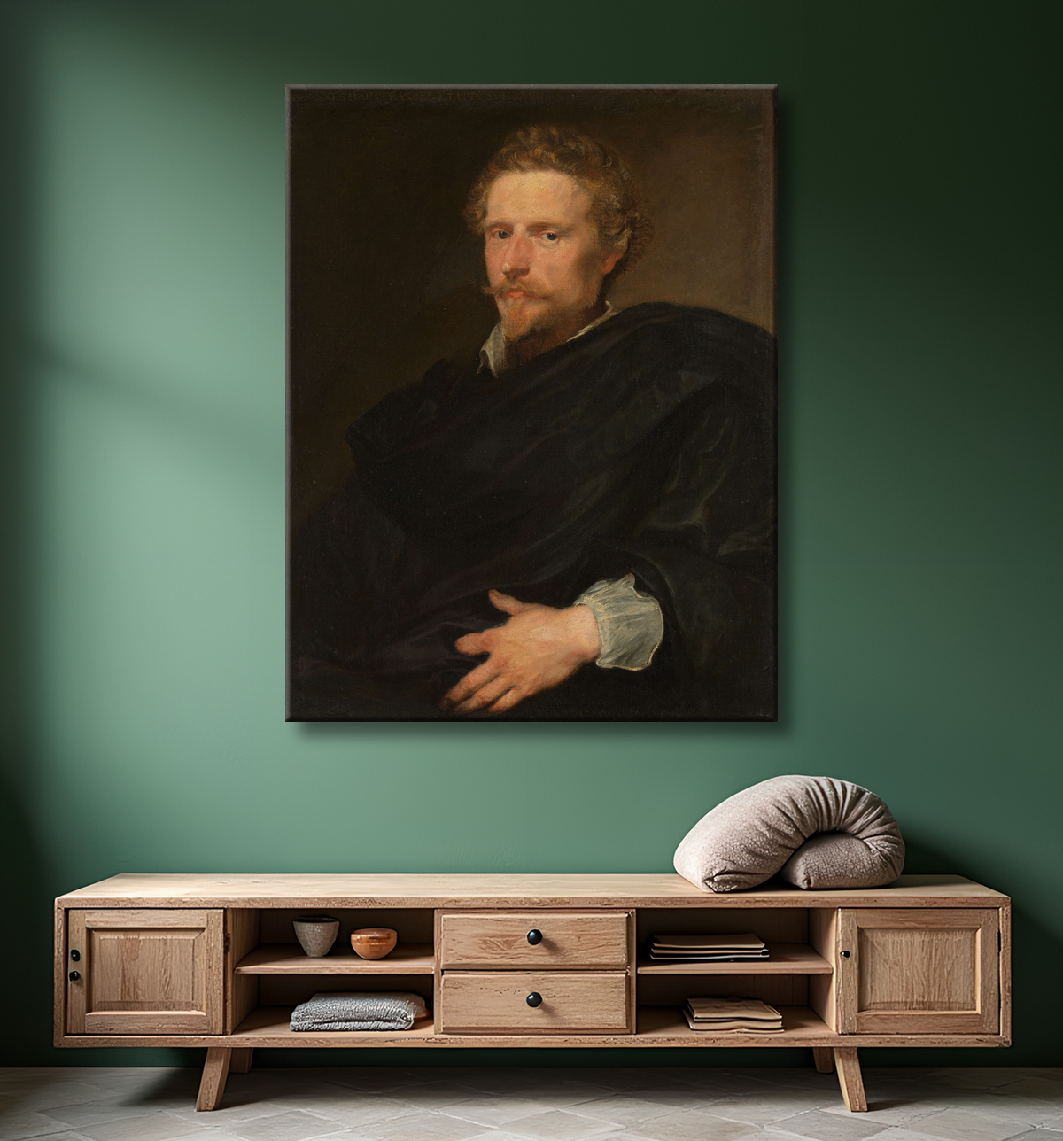 Reproduction Portrait d'un homme de Anthony van Dyck avec decor