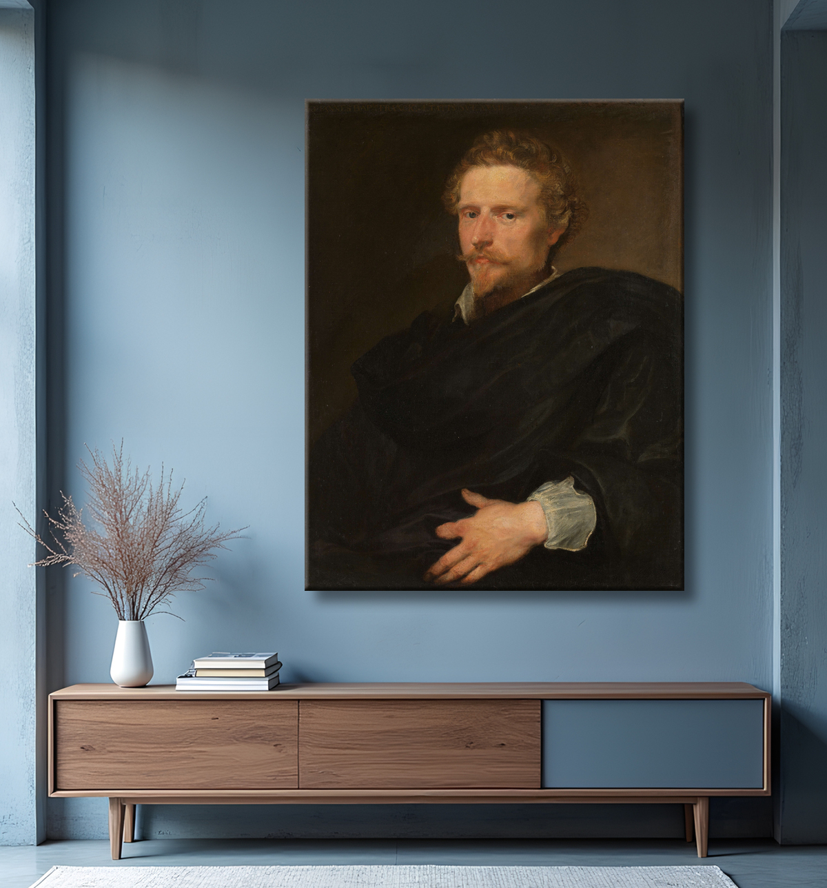 Reproduction Portrait d'un homme de Anthony van Dyck avec decor