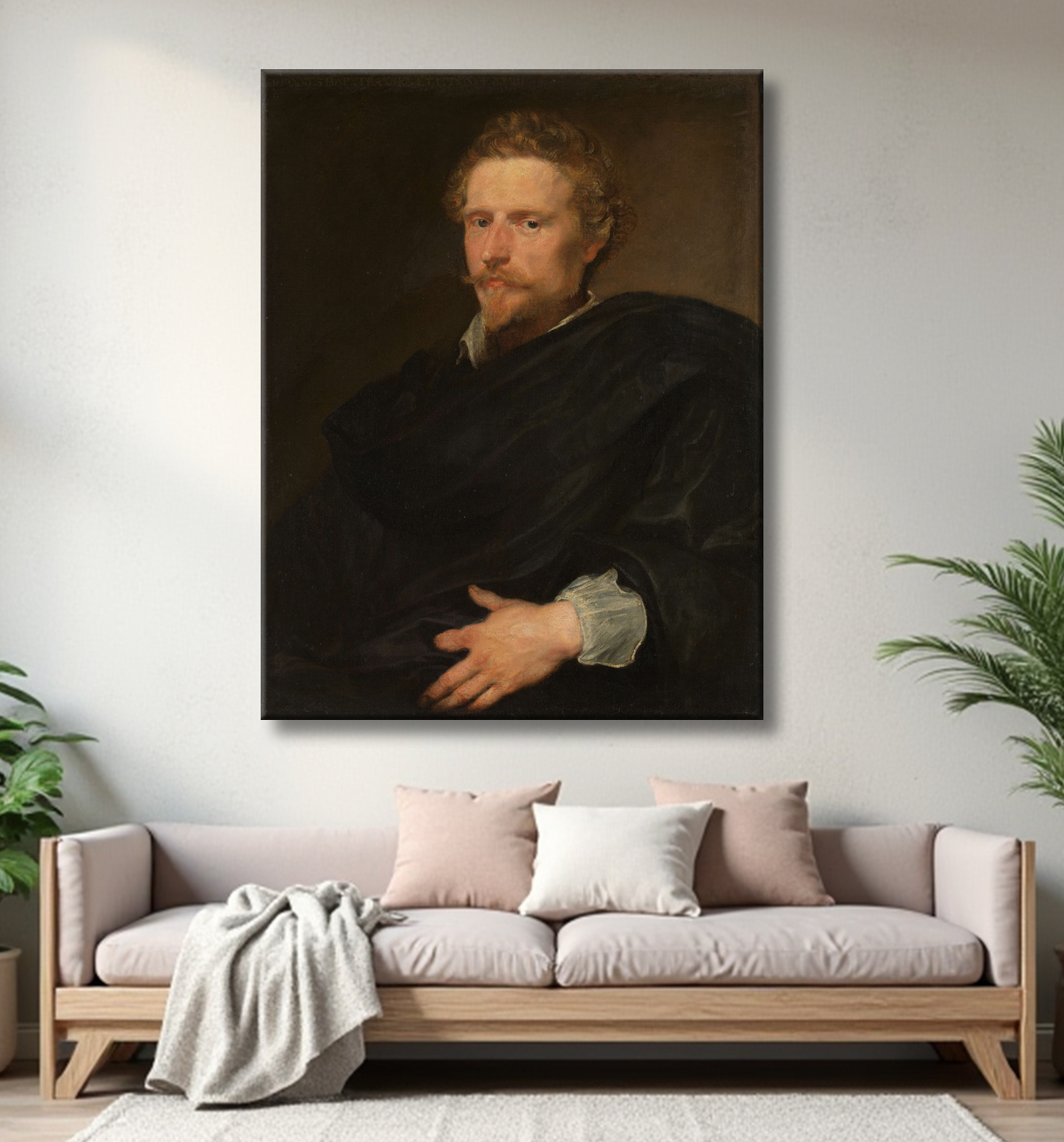 Reproduction Portrait d'un homme de Anthony van Dyck avec decor