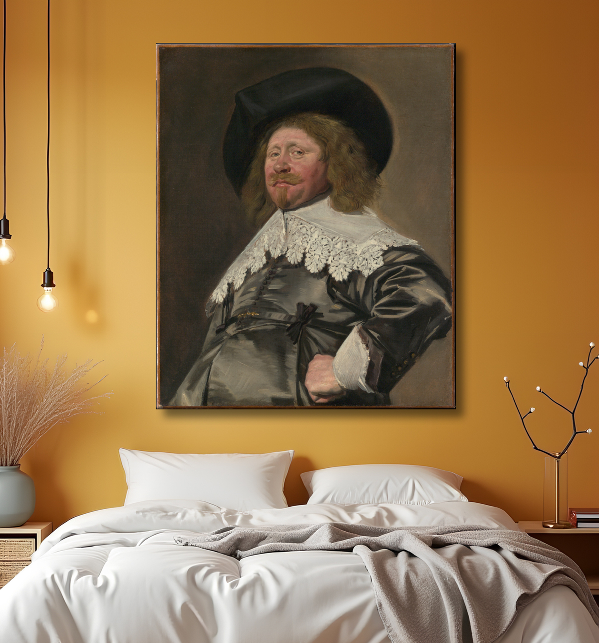 Reproduction Portrait d'un homme, peut-être Nicolaes Pietersz Duyst van Voorhout (né vers 1600, mort en 1650) de Frans Hals avec decor