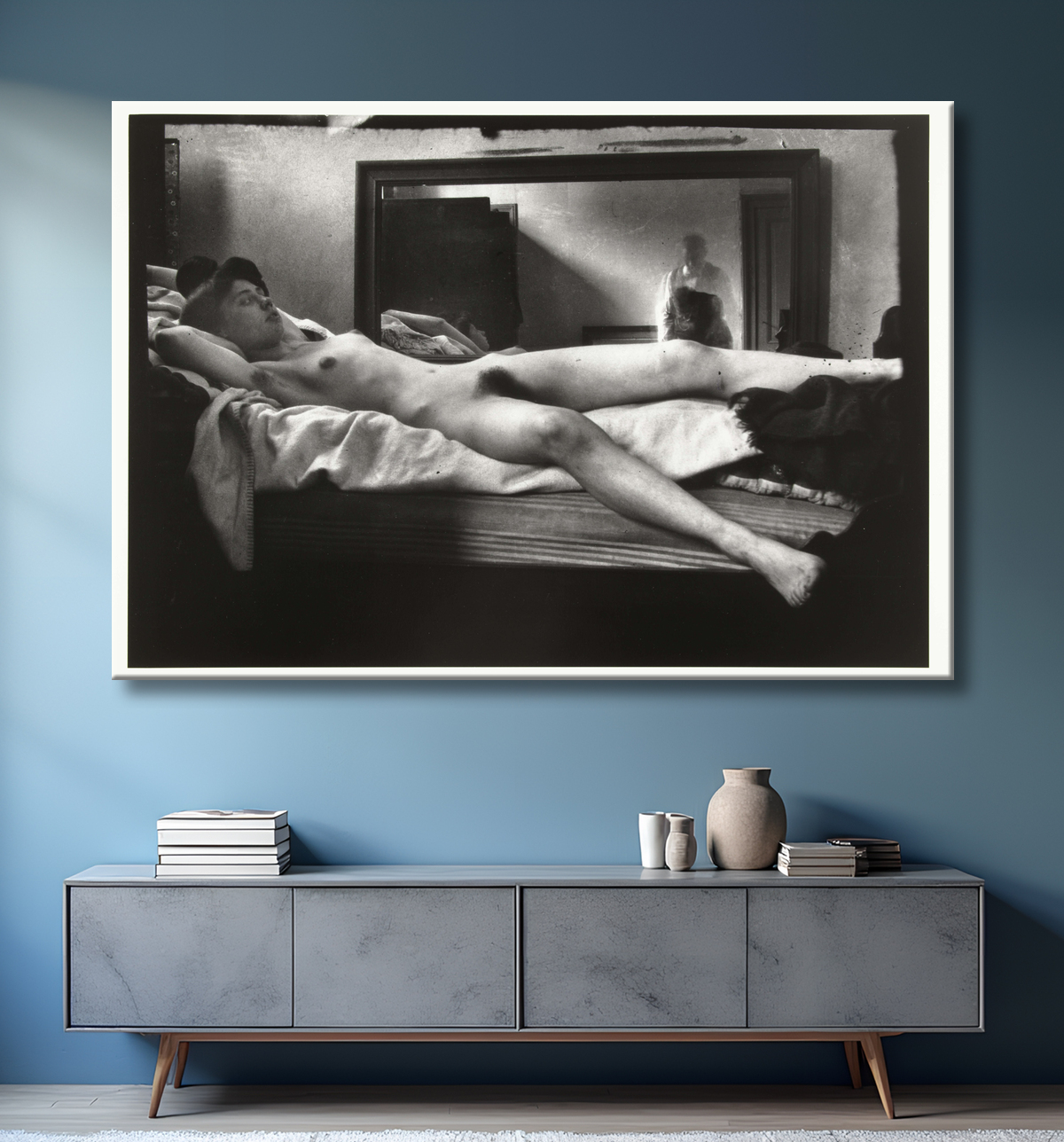 Reproduction Portrait d'un nu féminin avec Breitner photographiant dans le miroir de George Hendrik Breitner avec decor