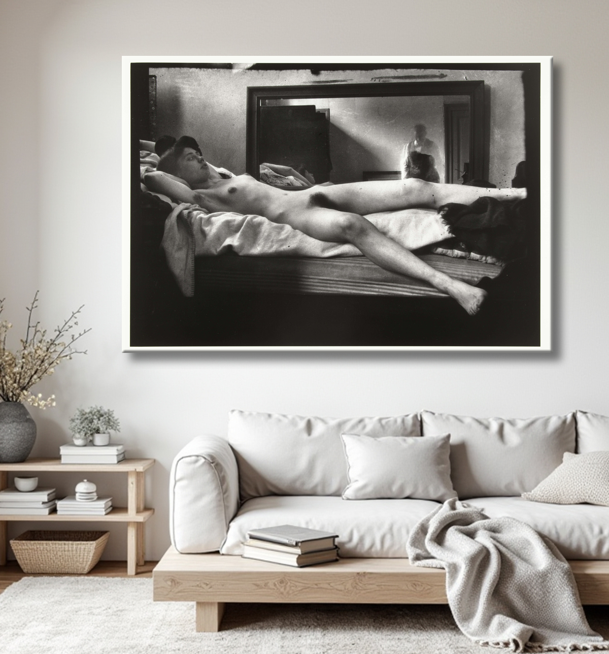 Reproduction Portrait d'un nu féminin avec Breitner photographiant dans le miroir de George Hendrik Breitner avec decor