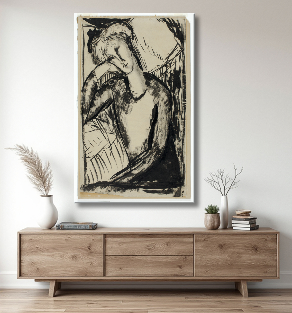 Reproduction Portrait d'une jeune femme de Amedeo Modigliani avec decor