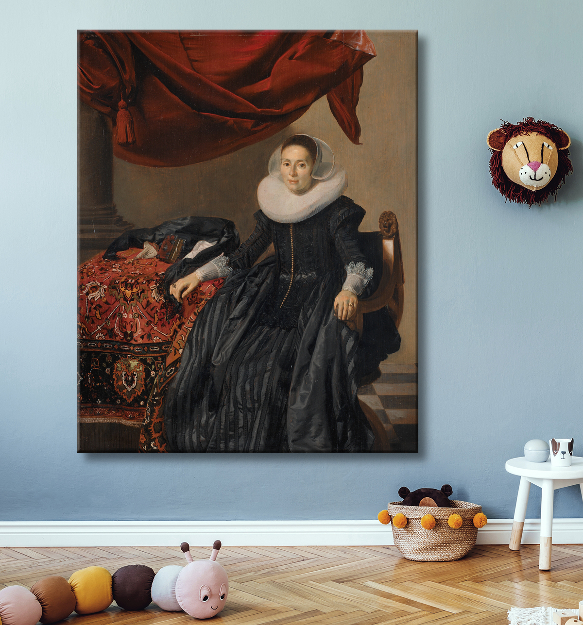 Reproduction Portrait d'une jeune femme de Keyser, Thomas de avec decor