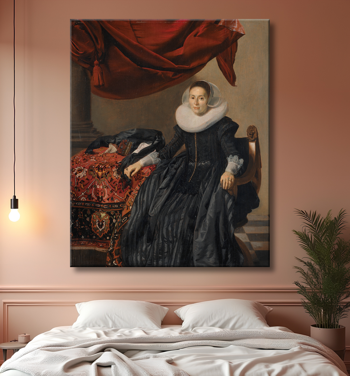 Reproduction Portrait d'une jeune femme de Keyser, Thomas de avec decor