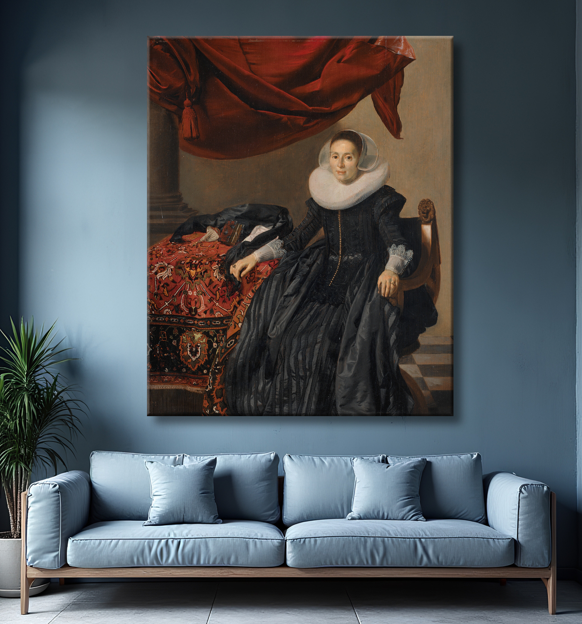 Reproduction Portrait d'une jeune femme de Keyser, Thomas de avec decor