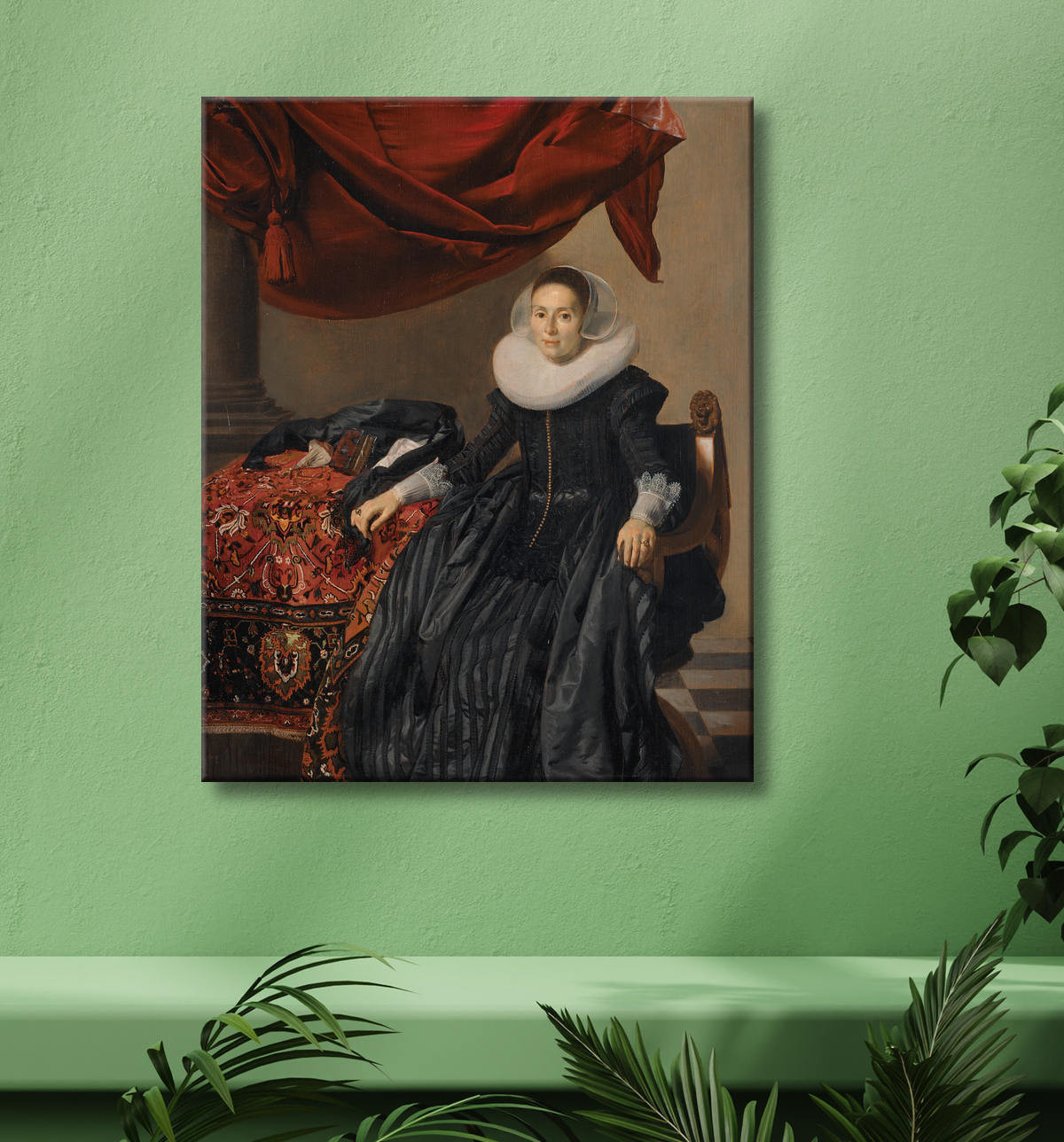 Reproduction Portrait d'une jeune femme de Keyser, Thomas de avec decor