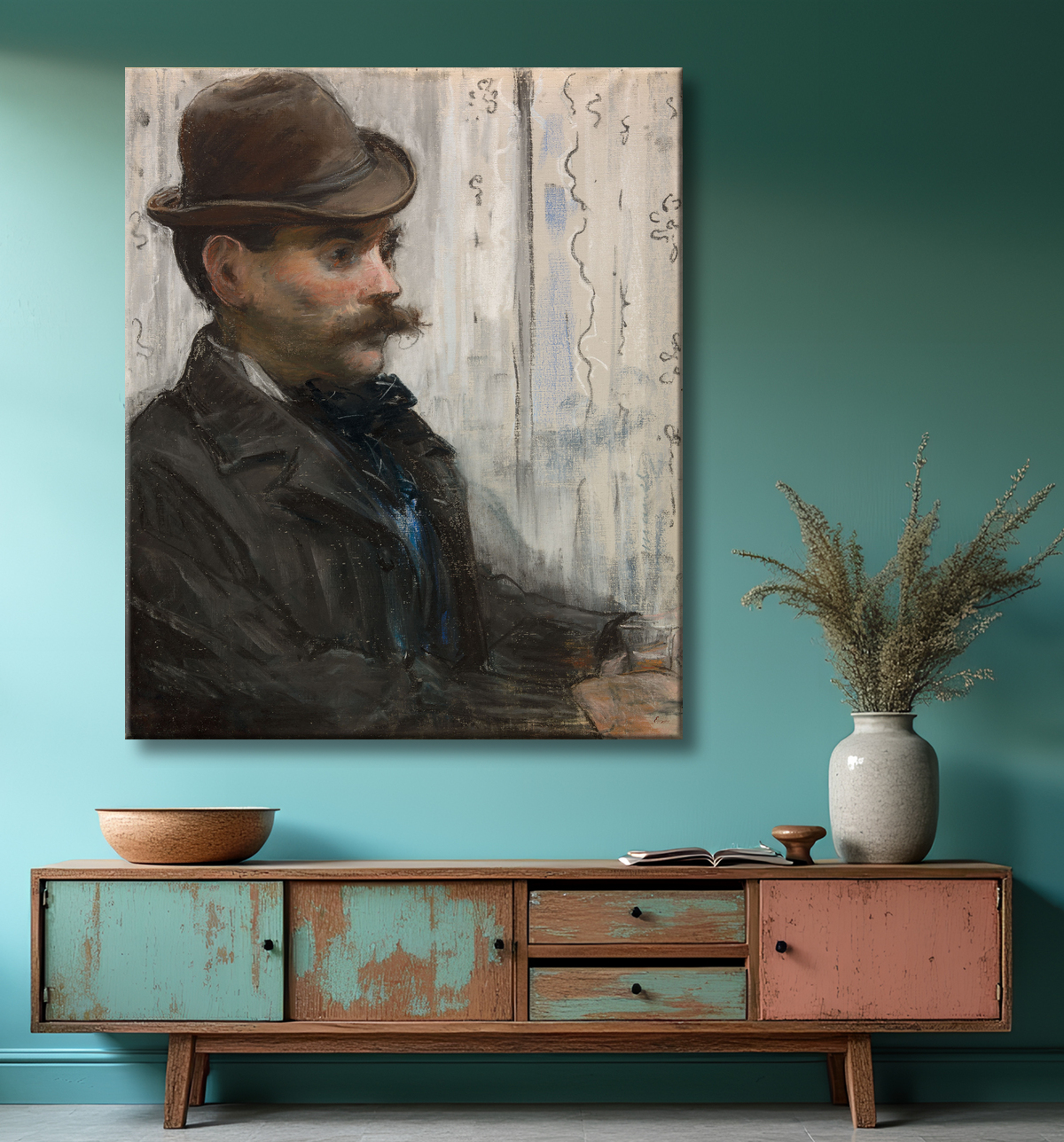 Reproduction Portrait d'Alphonse Maureau de Édouard Manet avec decor
