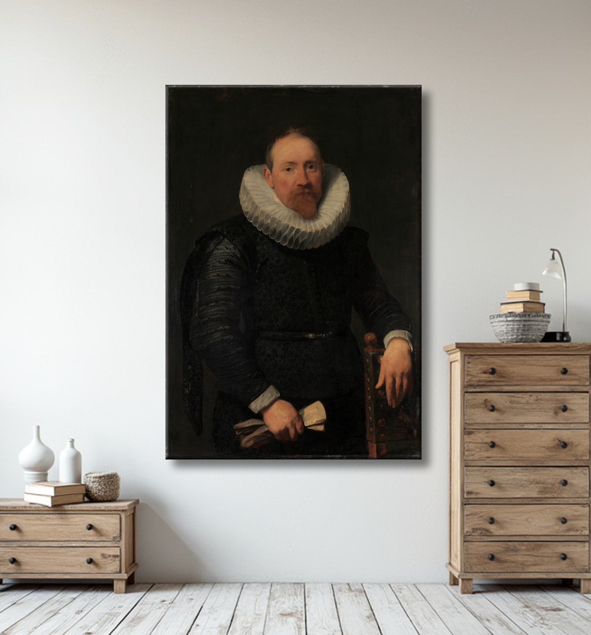 Reproduction Portrait d'un homme de Anthony van Dyck avec decor