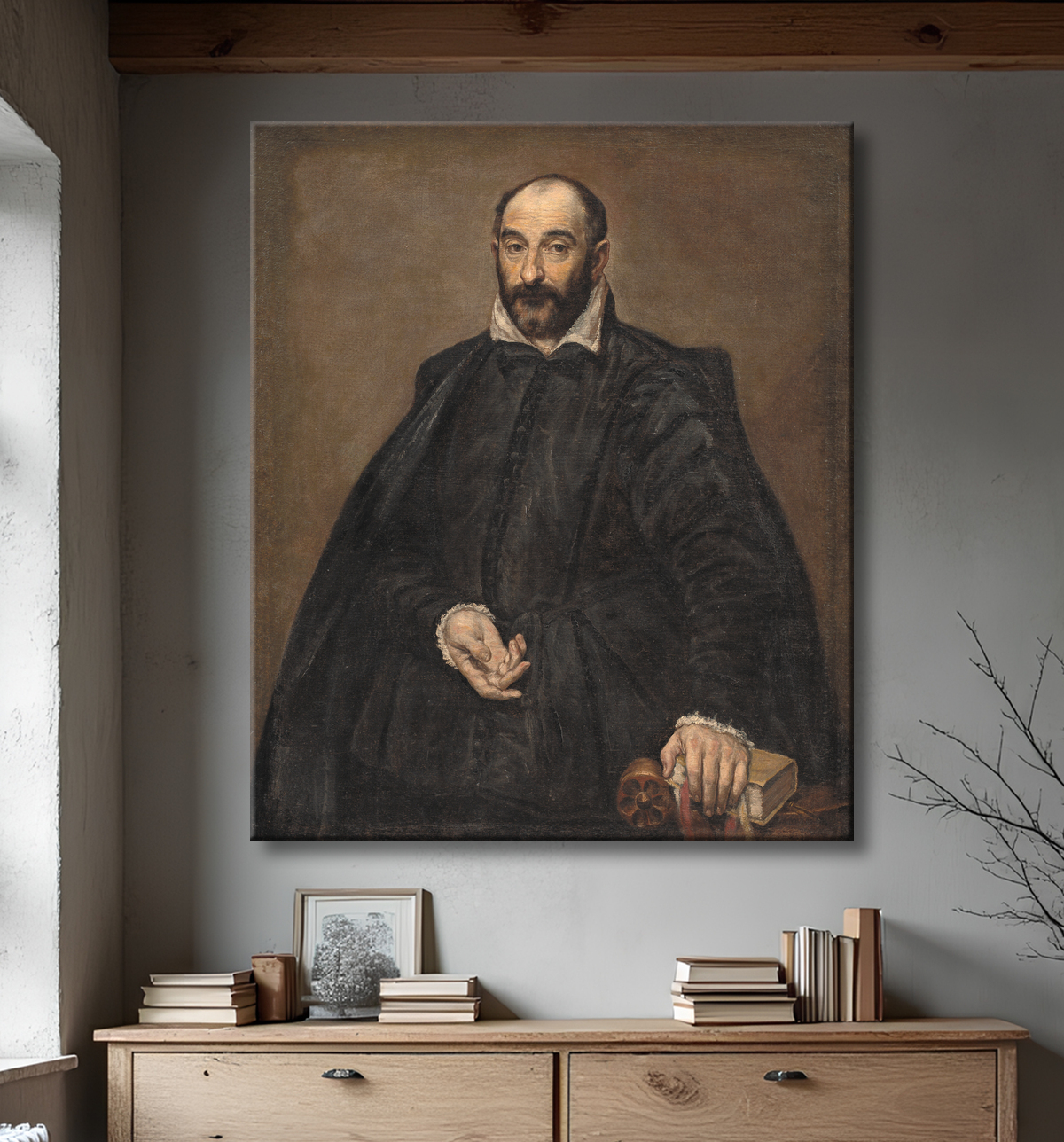 Reproduction Portrait d'un homme de Greco, El avec decor